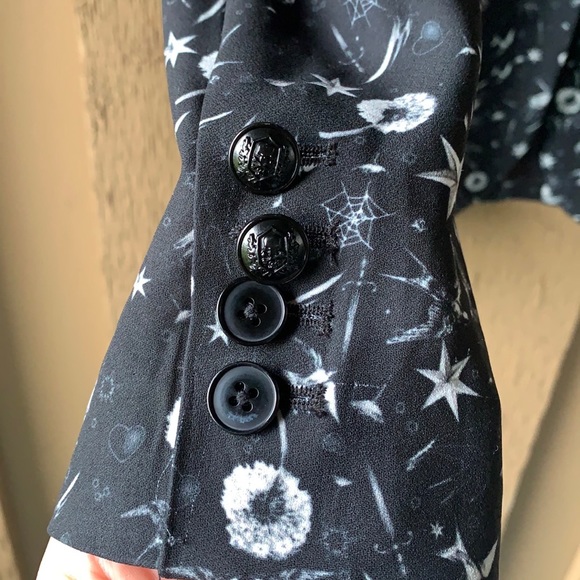 The Kooples Tattoo Print Black Crepe Blazer - Picture 8 of 16